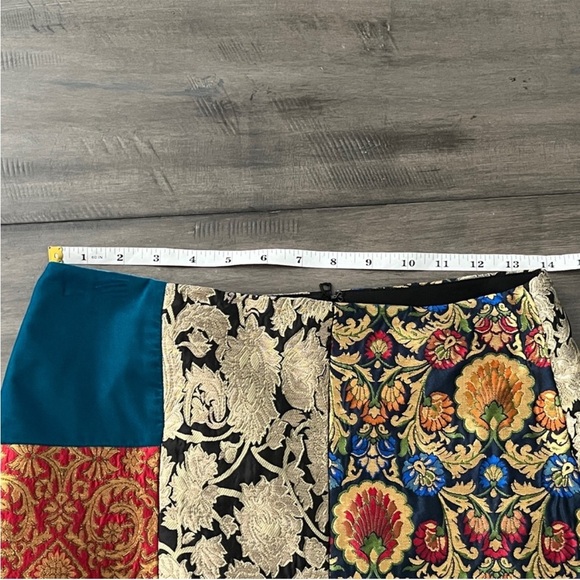 Alice + Olivia Eriko Patchwork Flounce-Hem Skirt & Jeannie Tie Neck Blouse Set - Picture 13 of 16